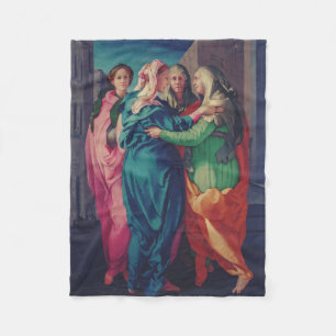 The Visitation by Pontormo Mannerist Fine Art Fleece Blanket