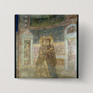 The Visitation, detail from the chapel interior 15 Cm Square Badge