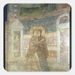 The Visitation, detail from the chapel interior Square Sticker