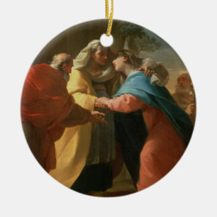 The Visitation (oil on canvas) Ceramic Tree Decoration