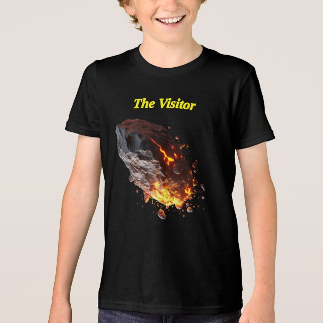 "The visitor," Space Rock from outer space stories Tri-Blend Shirt (Front)