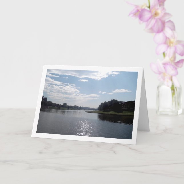 The Vistula River, Kraków Landscape Card (Orchid)
