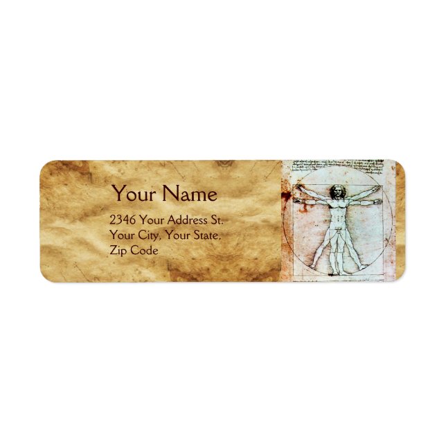 THE VITRUVIAN MAN , Antique Brown Parchment (Front)