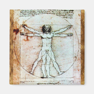 THE VITRUVIAN MAN Antique Parchment Magnet