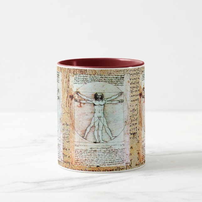 THE VITRUVIAN MAN  Antique  Parchment Mug (Center)