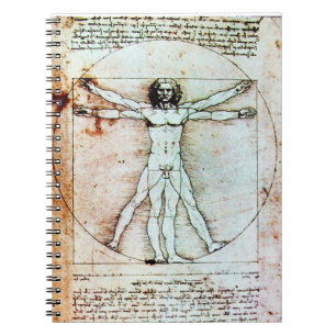 THE VITRUVIAN MAN Antique Parchment Notebook