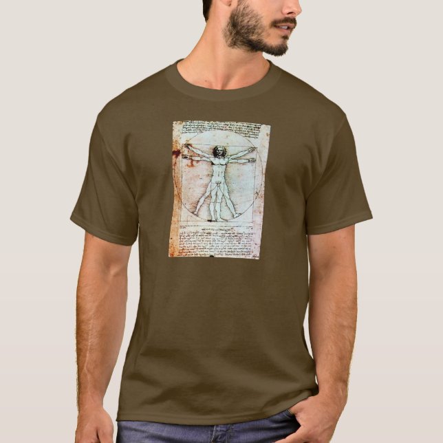 THE VITRUVIAN MAN  Antique  Parchment T-Shirt (Front)