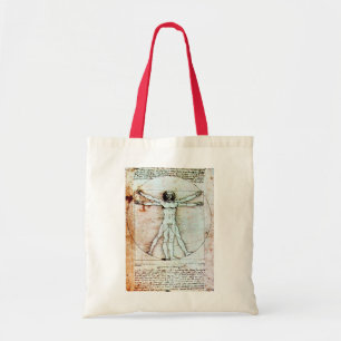 THE VITRUVIAN MAN Antique Parchment Tote Bag