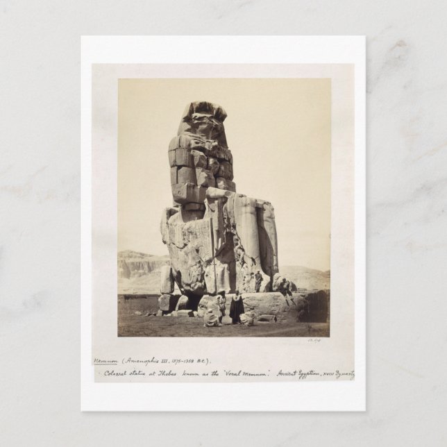 The 'Vocal Memnon', Colossal Statue of Amenhotep I Postcard (Front)