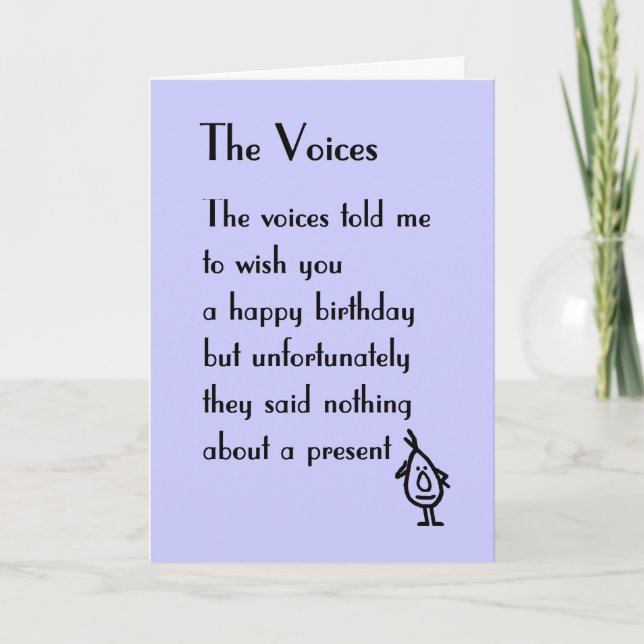 The Voices - a birthday poem Card (Front)