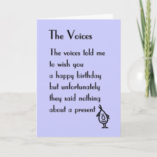 The Voices - a birthday poem Card