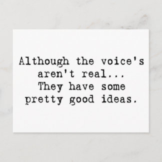 The voice's aren't real postcard