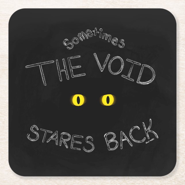 The Void Stares Back Square Paper Coaster (Front)