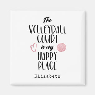 The volleyball court my happy place personalised magnet