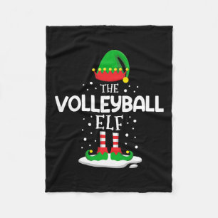 The Volleyball Elf Christmas Family Matching Outfi Fleece Blanket