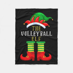 The Volleyball Elf Christmas Funny Family Matching Fleece Blanket