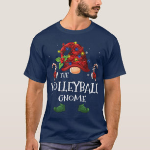 The Volleyball Gnome Buffalo Plaid Christmas Tree T-Shirt