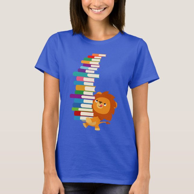 The Voracious Reader (Cartoon Lion) Women T-Shirt (Front)