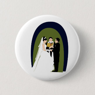The Vows, Bride, Groom and Officiant 6 Cm Round Badge