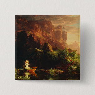 The Voyage of Life Childhood by Thomas Cole 15 Cm Square Badge