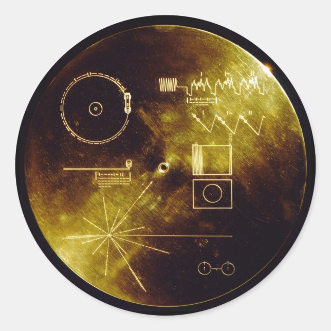The Voyager Golden Record Classic Round Sticker (Front)