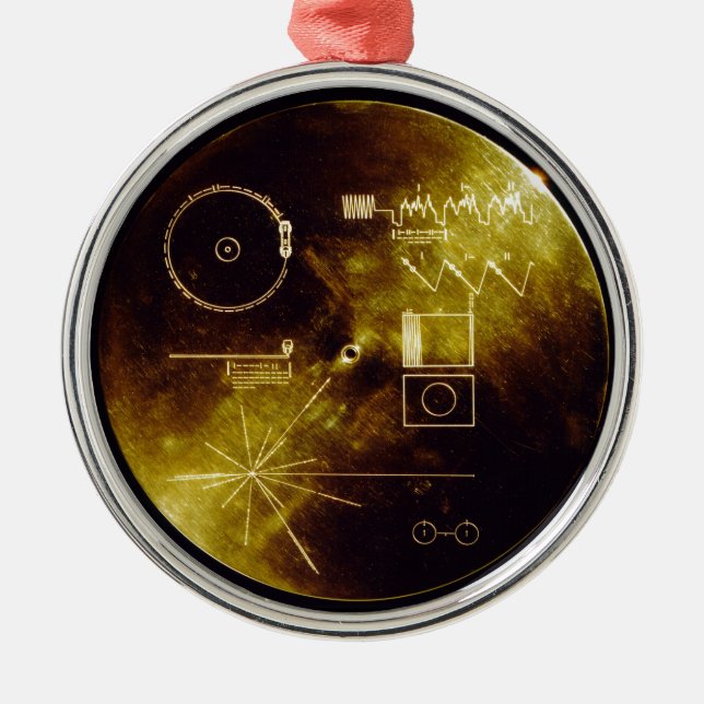 The Voyager Golden Record Metal Tree Decoration (Front)