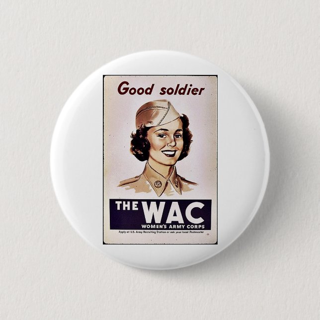 The Wac Womens Army Corps 6 Cm Round Badge (Front)
