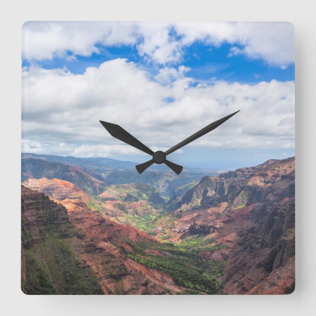 The Waimea Canyon Square Wall Clock (Front)