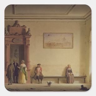 The Waiting Room, 1857 Square Sticker