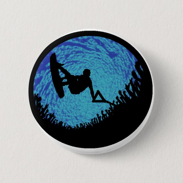 THE WAKEBOARDING ONE 6 CM ROUND BADGE (Front)