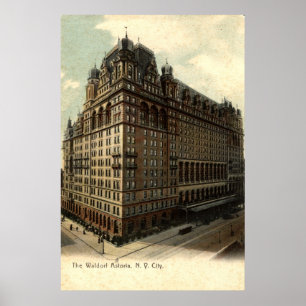 The Waldorf Astoria, New York City 1908 Vintage Poster