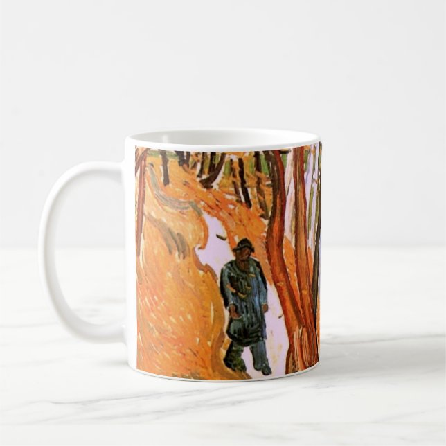 The Walk: Falling Leaves by Vincent van Gogh Coffee Mug (Left)