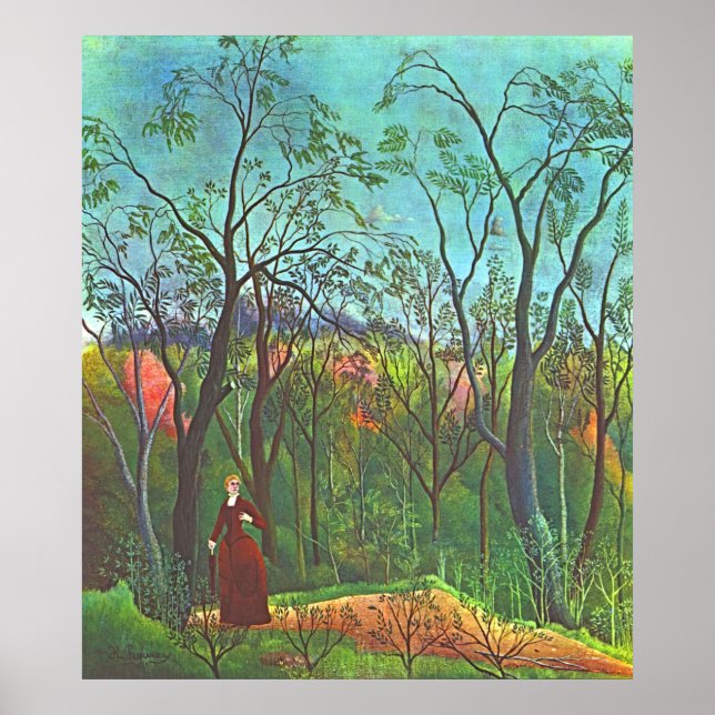 The walk in the forest wood by Henri Rousseau Post Poster (Front)