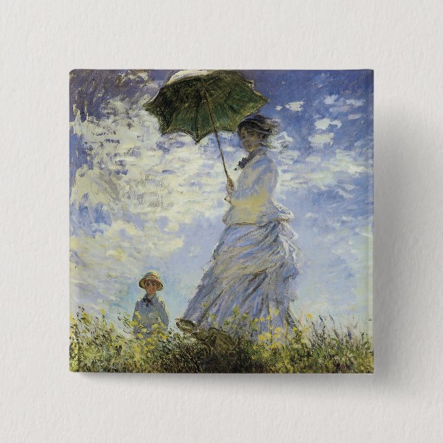 The Walk, Lady with a Parasol 15 Cm Square Badge (Front)