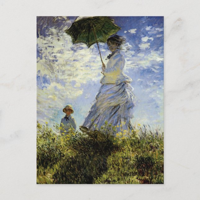 The Walk, Lady with a Parasol Postcard (Front)