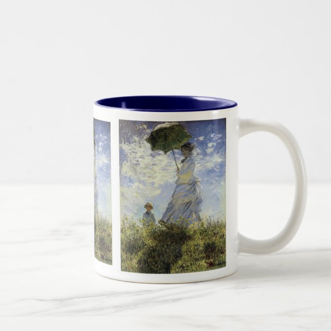 The Walk, Lady with a Parasol Two-Tone Coffee Mug (Right)