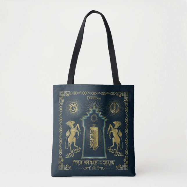 The Walk of The Qilin Golden Tower Tapestry Tote Bag (Front)