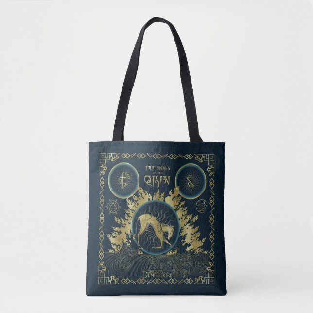 The Walk of the Qilin Golden Water Tapestry Tote Bag (Front)