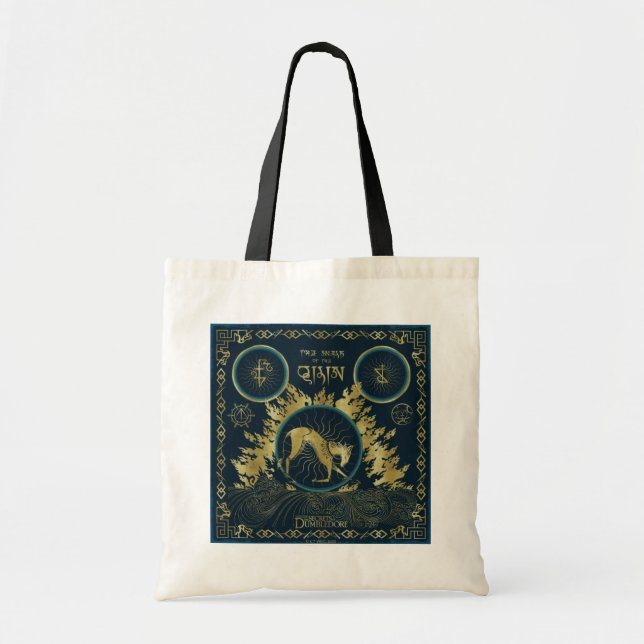 The Walk of the Qilin Golden Water Tapestry Tote Bag (Front)