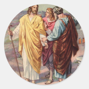 The walk to emmaus classic round sticker