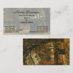 The Walker Among Autumn Leave by  Vincent van Gogh Business Card