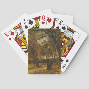 The Walker Among Autumn Leave by Vincent van Gogh Playing Cards