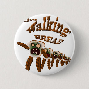 the walking bread 6 cm round badge