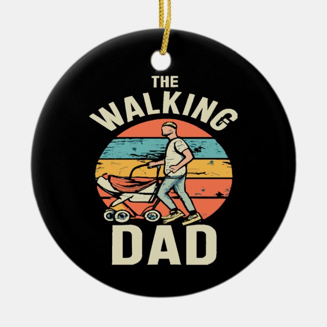 the walking dad ceramic tree decoration (Front)
