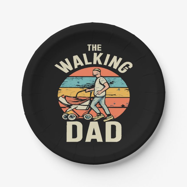 the walking dad paper plate (Front)