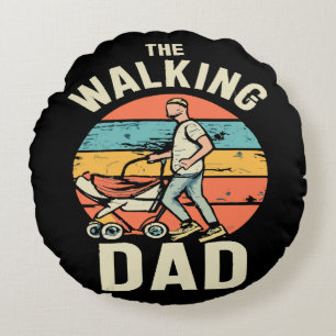 the walking dad round cushion