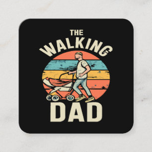 the walking dad square business card