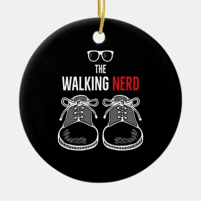 the walking nerd ceramic tree decoration (Front)