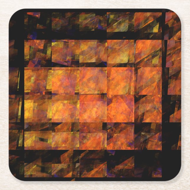 The Wall Abstract Art Square Paper Coaster (Front)