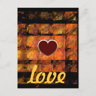 The Wall Abstract Geometric Fire Art Modern Postcard